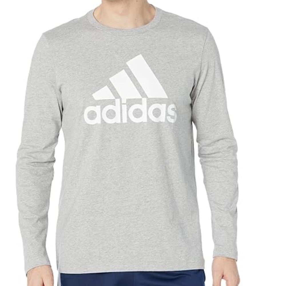 Adidas Men's Long Sleeve Tee in Gray